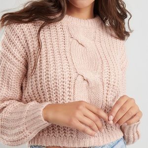 GARAGE Pink Cable Knit Sweater